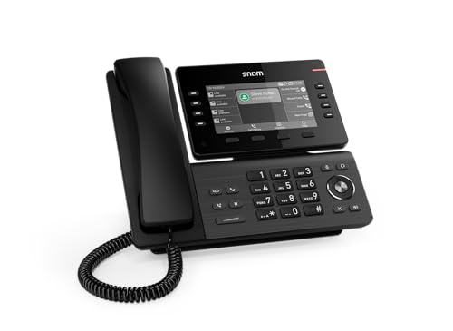 Snom Telefono Fisso D812 Ip Con Display A Colori Da 5" – Telefono Da Ufficio Con 8 Pulsanti Programmabili, Porta Usb E Custodia Antibatterica Per Una