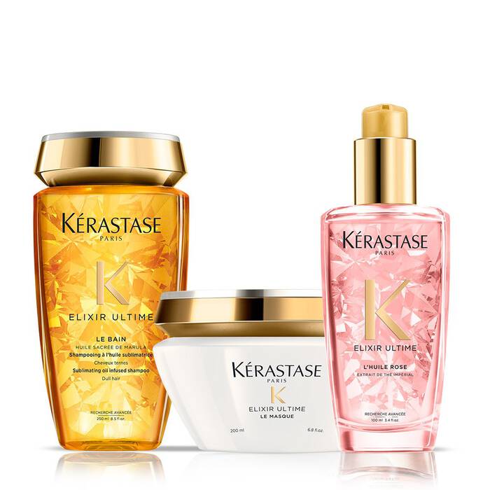 Trio Rose Elixir Ultime Shampoo, Balsamo E Cura - Kérastase