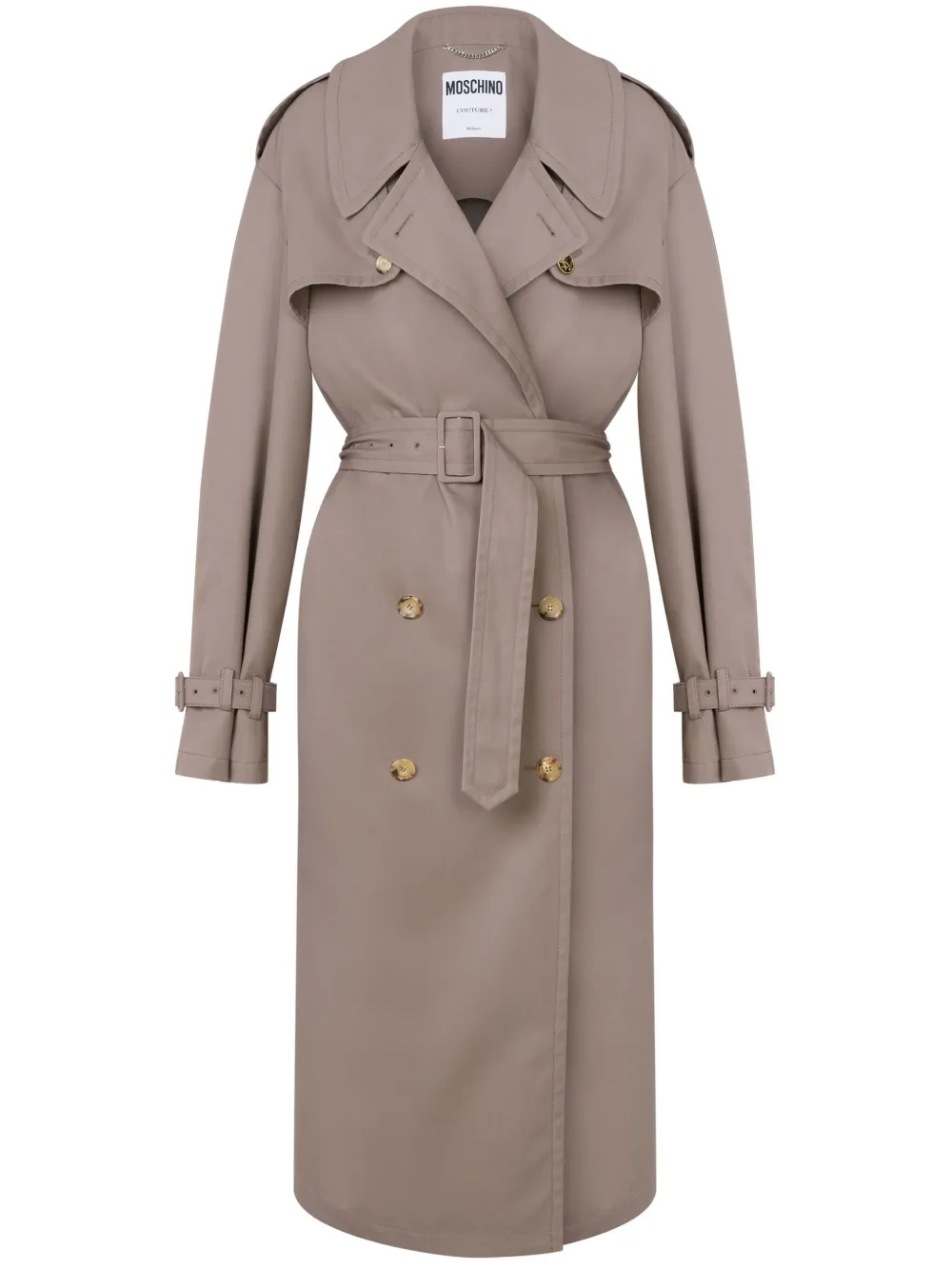 Moschino gabardine trench coat - Marrone