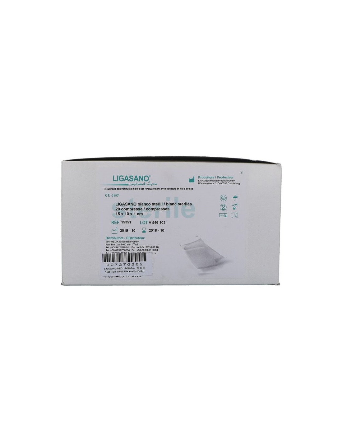 Ligasano Bianco Spugna Sterile In Poliuretano Espanso 15X10X1 20Pz