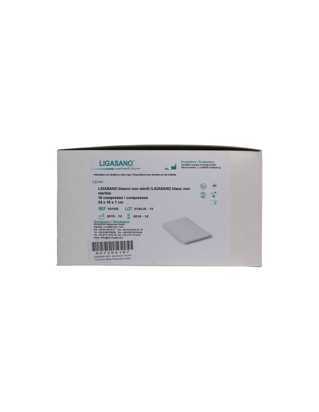 Ligasano Bianco Spugna Sterile In Poliuretano Espanso 24X16X1 10Pz