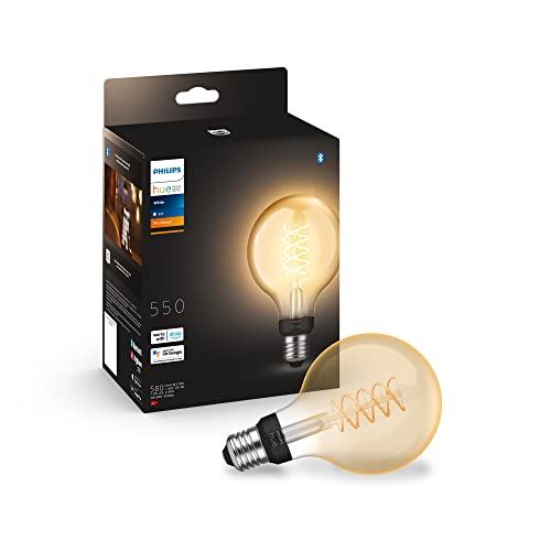 Philips Hue White Filament, Lampadina Led Smart A Filamento, Luce Bianca Calda, Dimmerabile, Attacco E27