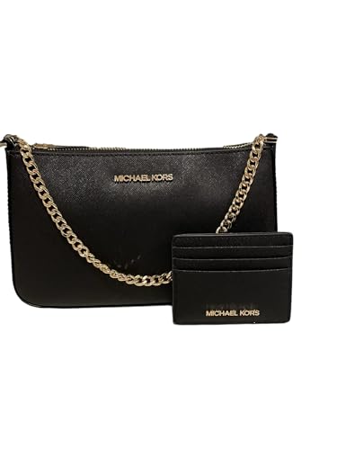Michael Kors Jet-Set - Borsa Da Viaggio, Misura Media, In Confezione Regalo, Colore: Nero, Nero