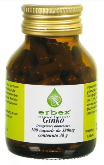 Erbex ginkgo biloba 100 cps 380 mg