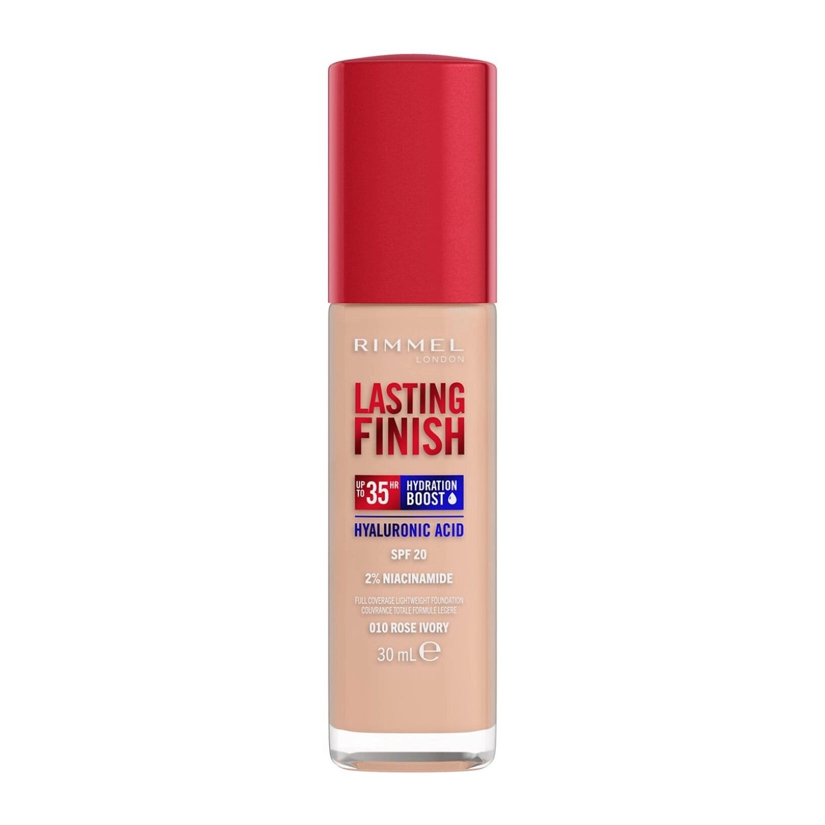 Rimmel Fondotinta Lasting Finish 35h Con Acido Ialuronico 010 Rose Ivory 30ml