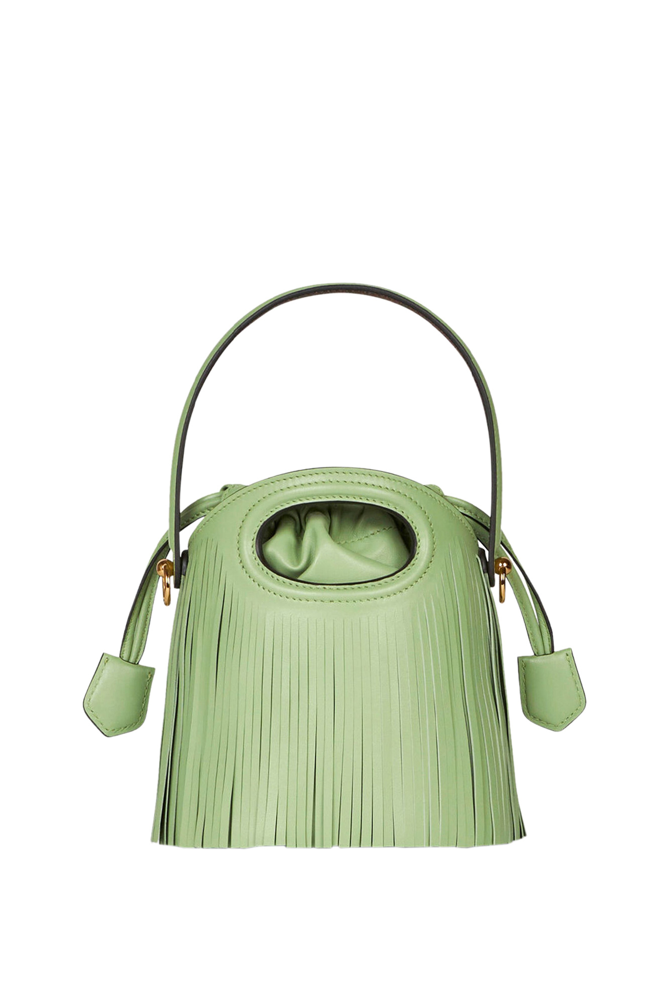 Borsa a secchiello mini con frange
