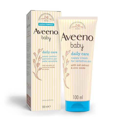 Aveeno Baby Daily Care Pasta Cambio Pannolino, Crema Cambio Pannolino Per Neonati E Bambini, Crema Ossido Di Zinco Ed Estratto Di Avena, Crema Pannoli
