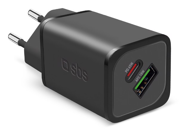 SBS TETRGANUSBCPD65W Caricabatterie per dispositivi mobili Lettore e-book, Fitness tracker, GPS, Auricolare, Telefono cellulare, Altoparlante portatil