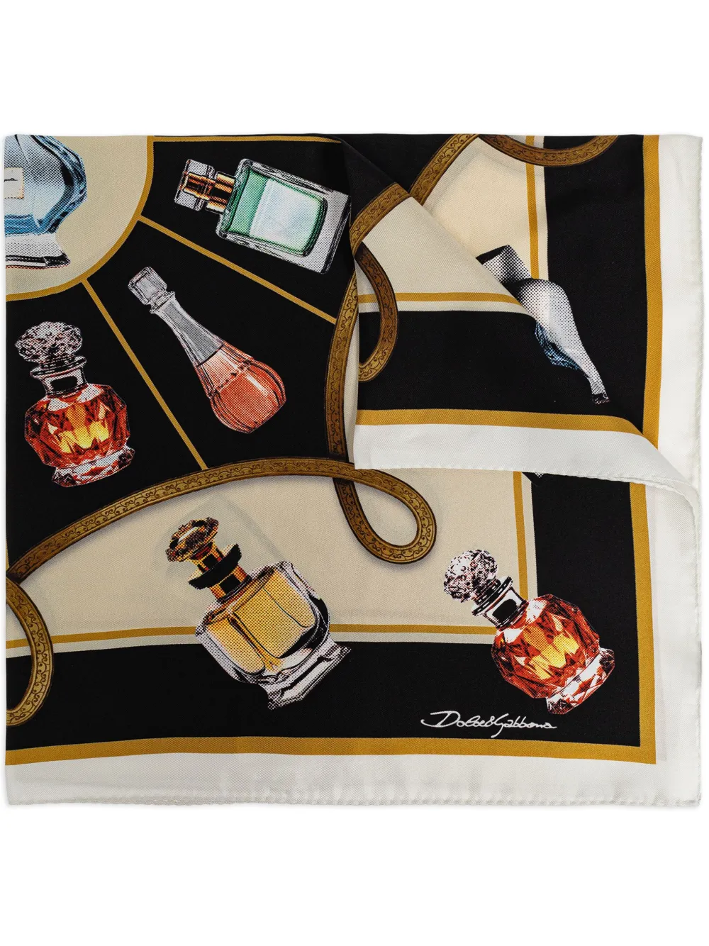 Dolce & Gabbana perfume bottle-print scarf - Nero