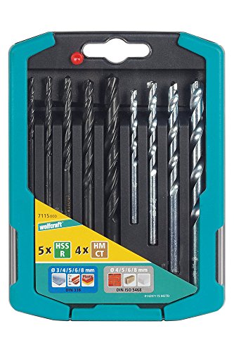 Wolfcraft Set Di Punte Per Metallo-Pietra Da 9 Pezzi, 7115000