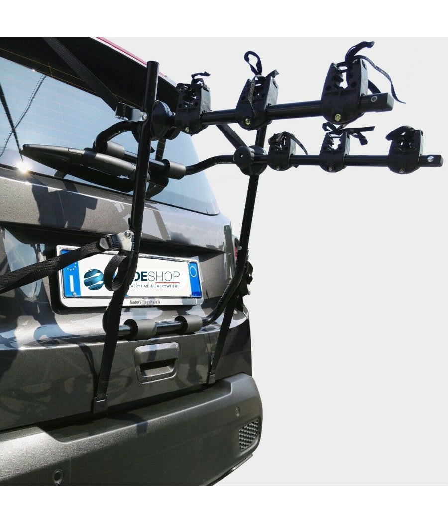 Portabici universale posteriore da auto per trasporto di 3 bici o mountain bike