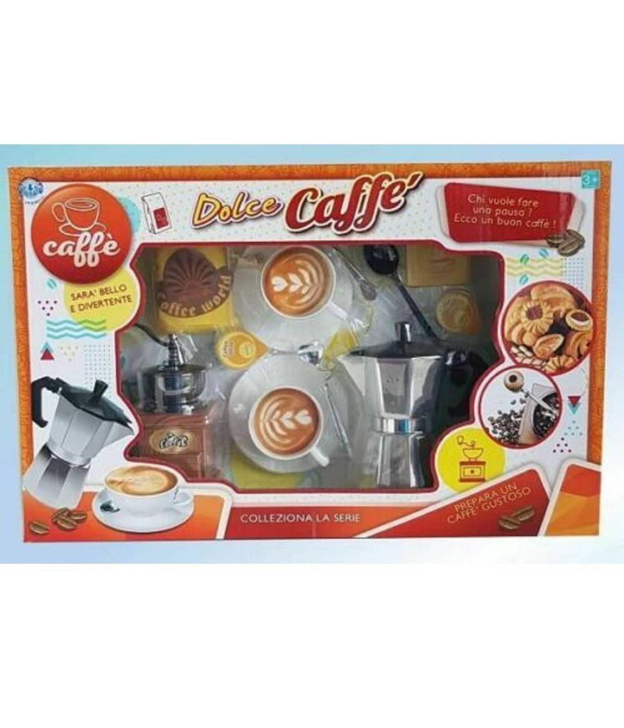 Dolce caff caffettiera macina tazzine cucchiaino giocattolo gioco bambina