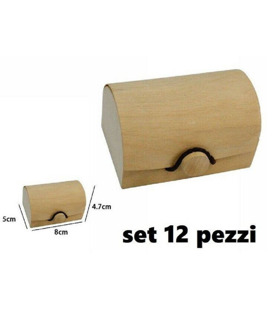 Set 12 scatole box astuccio in legno decoupage portagioie cofanetto 53488a