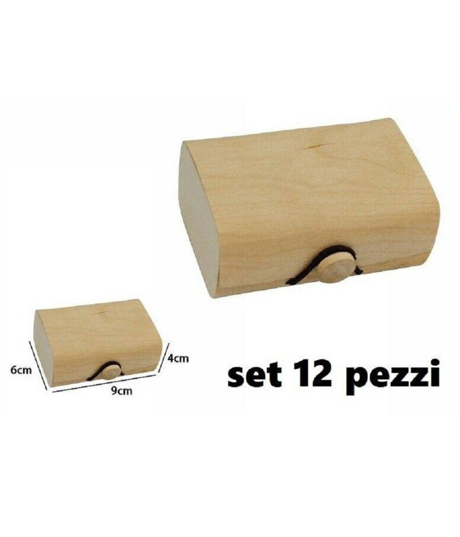 Set 12 scatole box astuccio in legno decoupage portagioie cofanetto 53489a