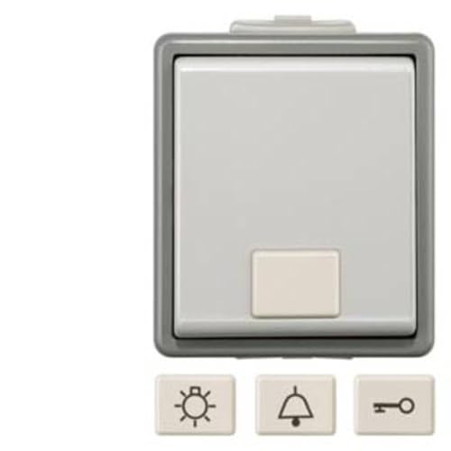 Bjc Delta Superficie – Pulsante Neutral Con Visor Bianco Delta Ip44