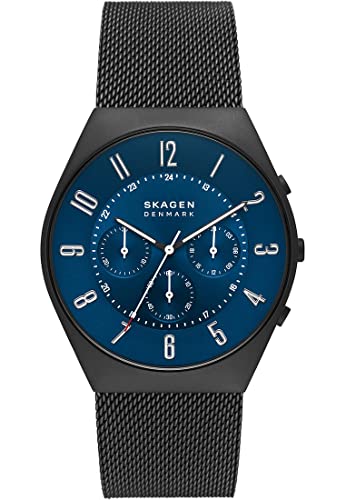 Skagen Orologio Da Uomo Grenen Chronograph, Movimento Cronografo Al Quarzo, Cassa 42 Mm In Acciaio Inossidabile Riciclato (Almeno 50%) Con Bracciale A