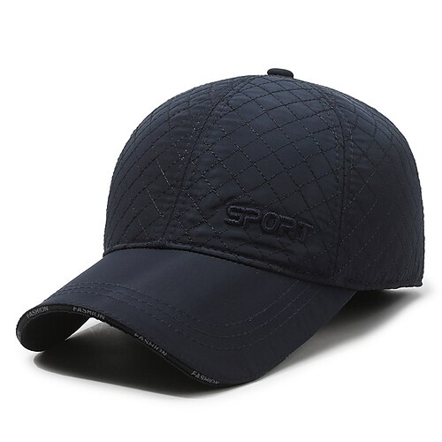 Per uomo Cappelli invernali Berretto caldo invernale Berretto da baseball invernale con paraorecchie Berretto da baseball invernale Nero Blu marino sc