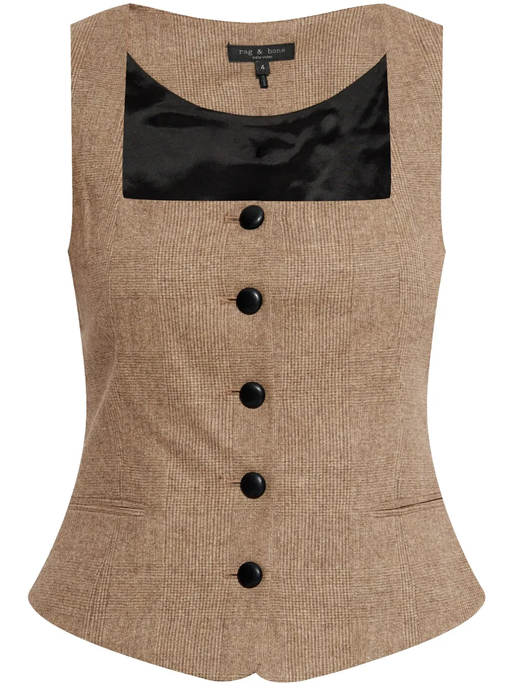 rag & bone checked waistcoat - Marrone