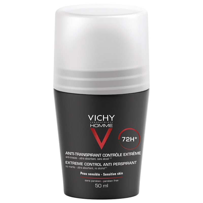 Vichy Homme Deodorant Antitraspirante Roll-On Contro La Sudorazione Eccessiva 72H 50 Ml
