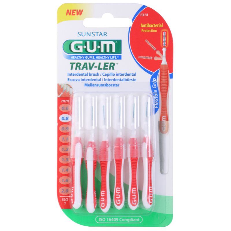 G.U.M Trav-Ler Interdental Scovolini Interdentali 0,8 Mm 6 Pz