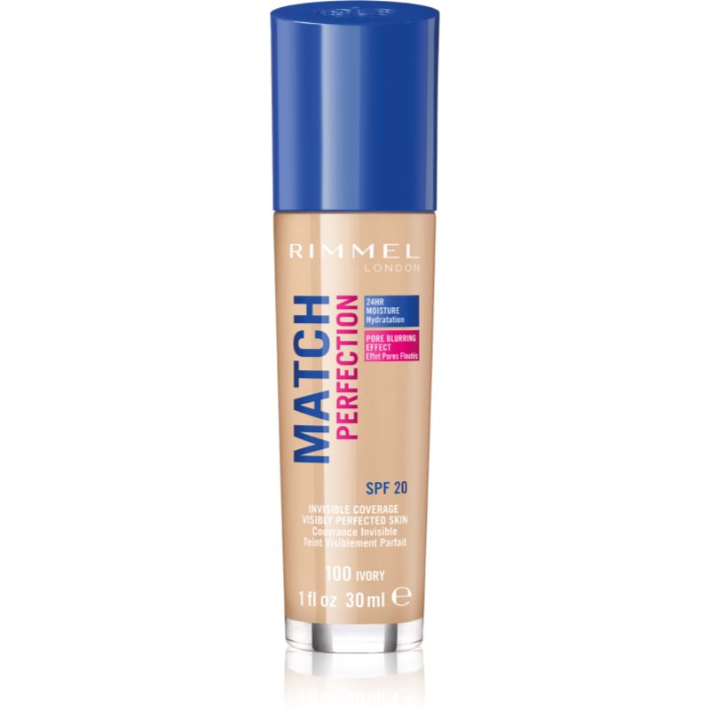 Rimmel Match Perfection Fondotinta Liquido Spf 20 Colore 100 Ivory 30 Ml