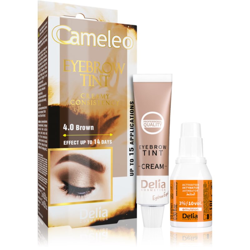 Delia Cosmetics Cameleo Colore Professionale In Crema Per Sopracciglia Senza Ammoniaca Colore 4.0 Brown 15 Ml