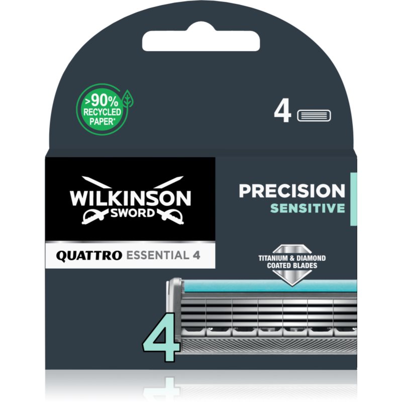 Wilkinson Sword Quattro Essential 4 Precision Sensitive Lame Di Ricambio 4 Pz