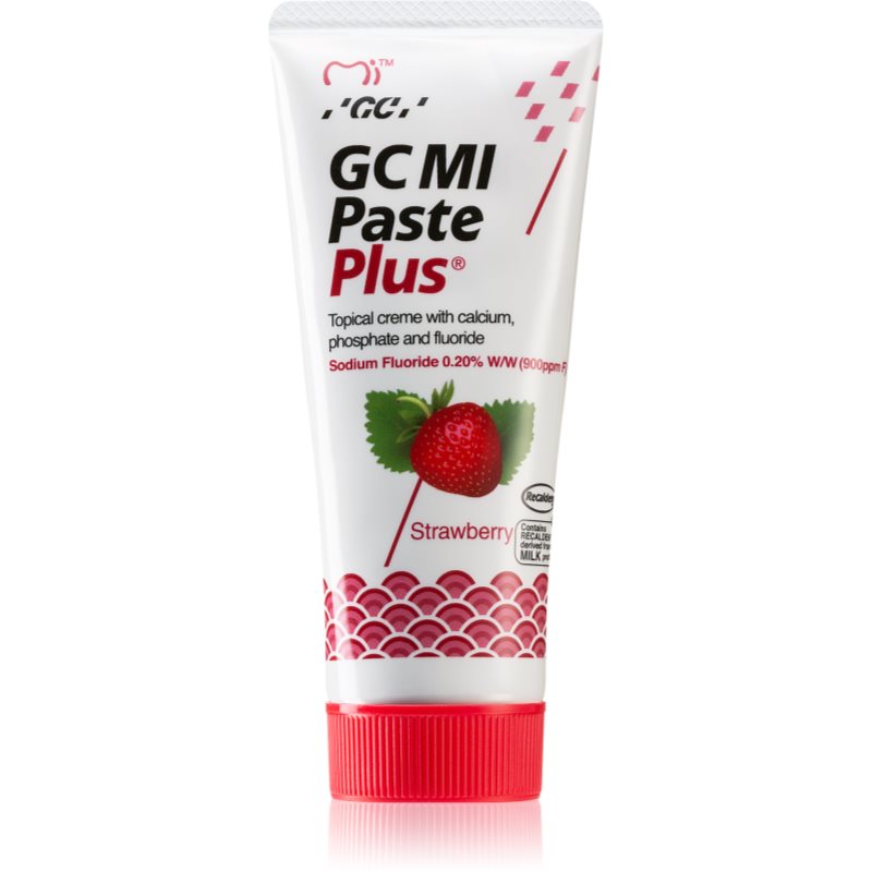 Gc Mi Paste Plus Crema Rimineralizzante Protettiva Per Denti Sensibili Al Fluoro Aroma Strawberry 35 Ml