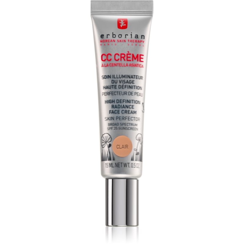 Erborian Cc Crème Centella Asiatica Crema Illuminante Per Una Tinta Uniforme Della Pelle Spf 25 Confezione Piccola Colore Clair  15 Ml