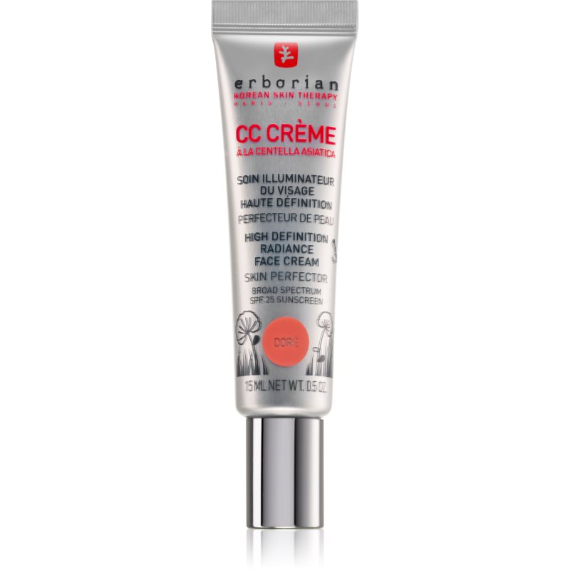 Erborian Cc Crème Centella Asiatica Crema Illuminante Per Una Tinta Uniforme Della Pelle Spf 25 Confezione Piccola Colore Doré 15 Ml