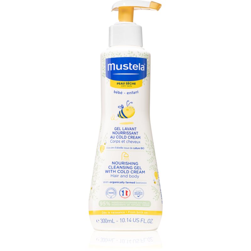 Mustela Bébé Dry Skin Gel Detergente Nutriente Con Crema Protettiva Per Rigenerare Le Difese Cutanee Per Neonati 300 Ml