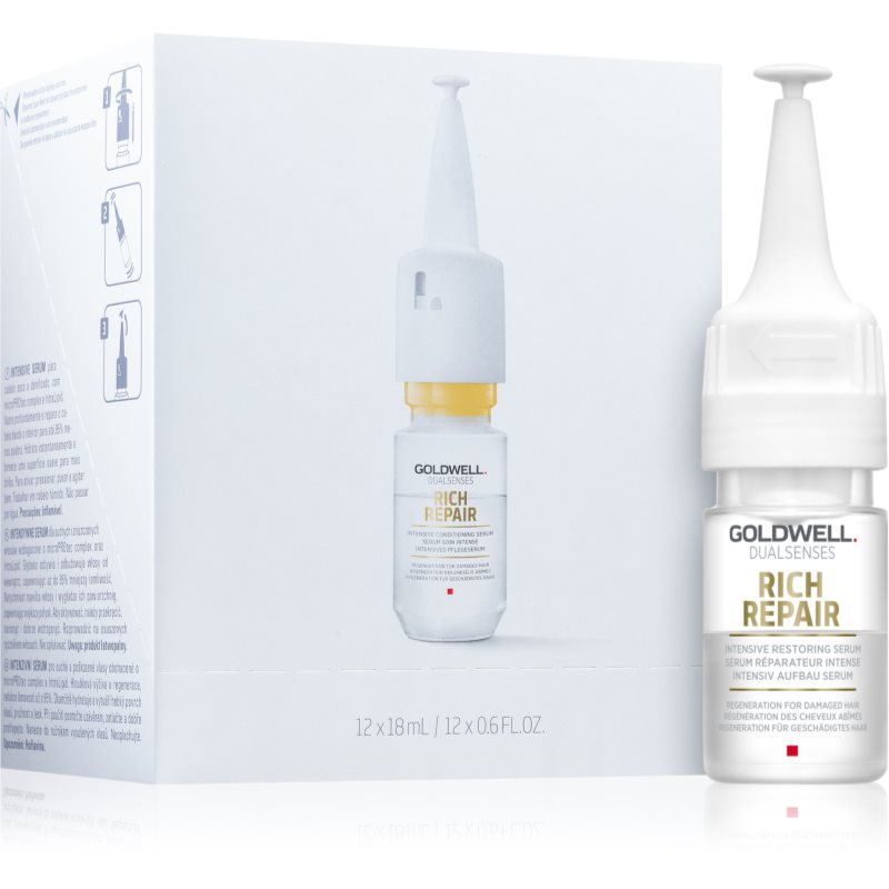 Goldwell Dualsenses Rich Repair Siero Rinnovatore Intenso Per Capelli Rovinati E Secchi 12 X 18 Ml