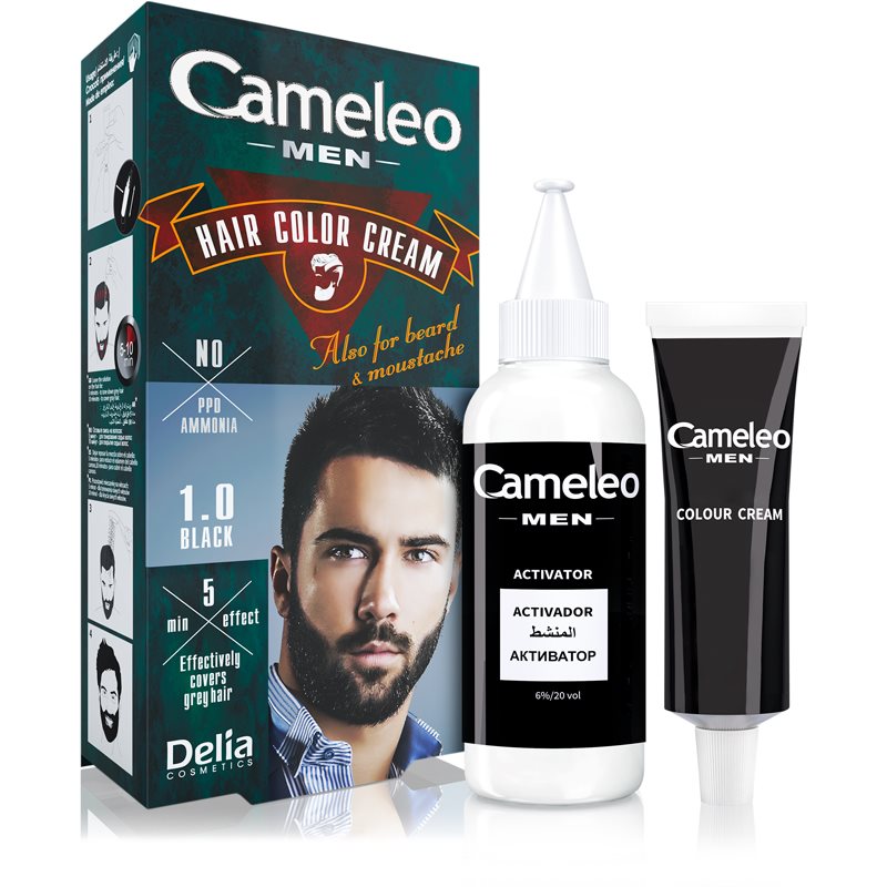 Delia Cosmetics Cameleo Men Tinta Per Capelli Colore 1.0 Black 30 Ml