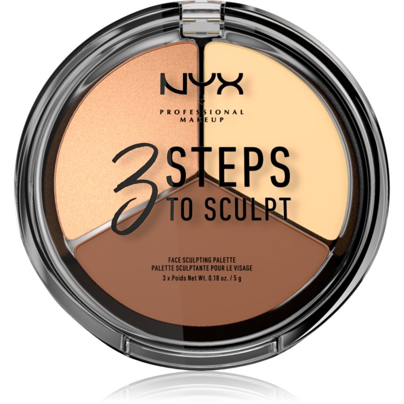 Nyx Professional Makeup 3 Steps To Sculpt Palette Contouring Colore 02 Light 15 G