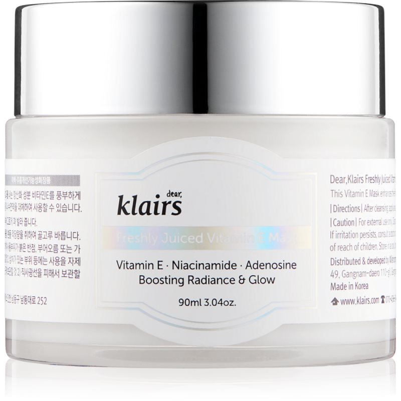 Klairs Freshly Juiced Vitamin E Mask Maschera Idratante Viso Con Vitamina E 90 Ml