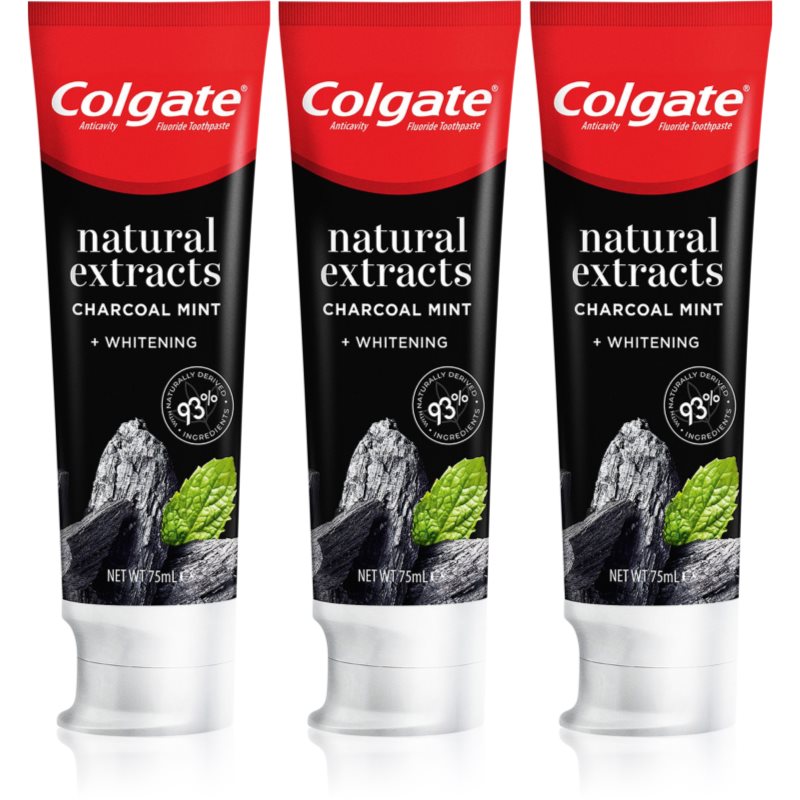 Colgate Natural Extracts Charcoal + White Dentifricio Sbiancante Con Carbone Attivo 3 X 75 Ml