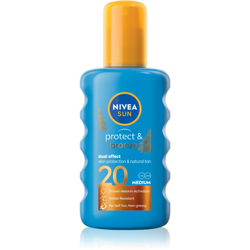 Nivea Sun Protect & Bronze Spray Abbronzante Intenso Spf 20 200 Ml