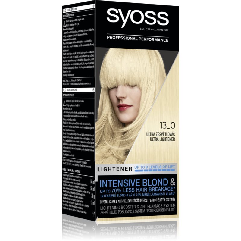 Syoss Intensive Blond Decolorante Per Schiarire I Capelli Colore 13-0 Ultra Lightener 1 Pz