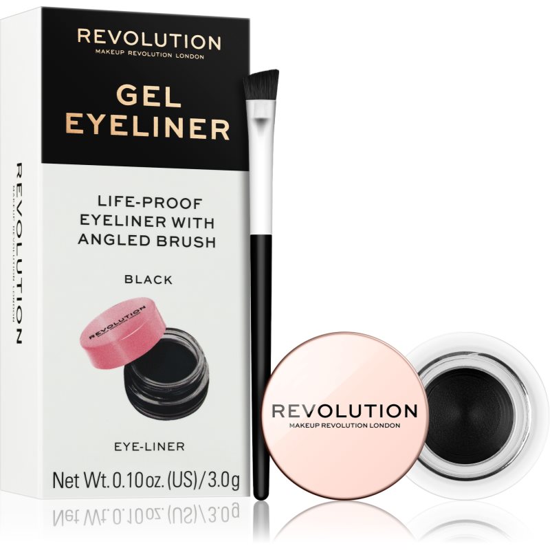 Makeup Revolution Gel Eyeliner Pot Eyeliner In Gel Con Pennellino Colore Black 3 G