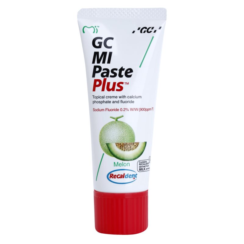Gc Mi Paste Plus Crema Rimineralizzante Protettiva Per Denti Sensibili Al Fluoro Aroma Melon 35 Ml