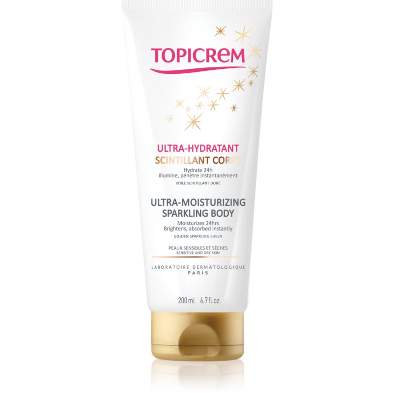 Topicrem Uh Body Ultra-Moisturizing Sparkling Body Latte Corpo Idratante Intenso Con Glitter 200 Ml