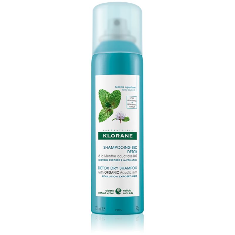 Klorane Organic Mint Shampoo Secco Per Capelli Esposti All’Inquinamento 150 Ml