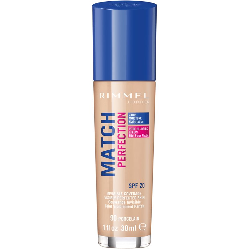 Rimmel Match Perfection Fondotinta Liquido Spf 20 Colore 90 Porcelain 30 Ml