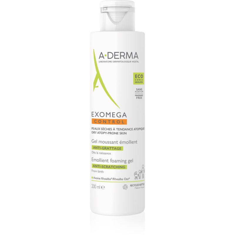 A-Derma Exomega Control Emollient Foaming Gel Gel Mousse Emolliente Per Pelli Secche E Atopiche 200 Ml