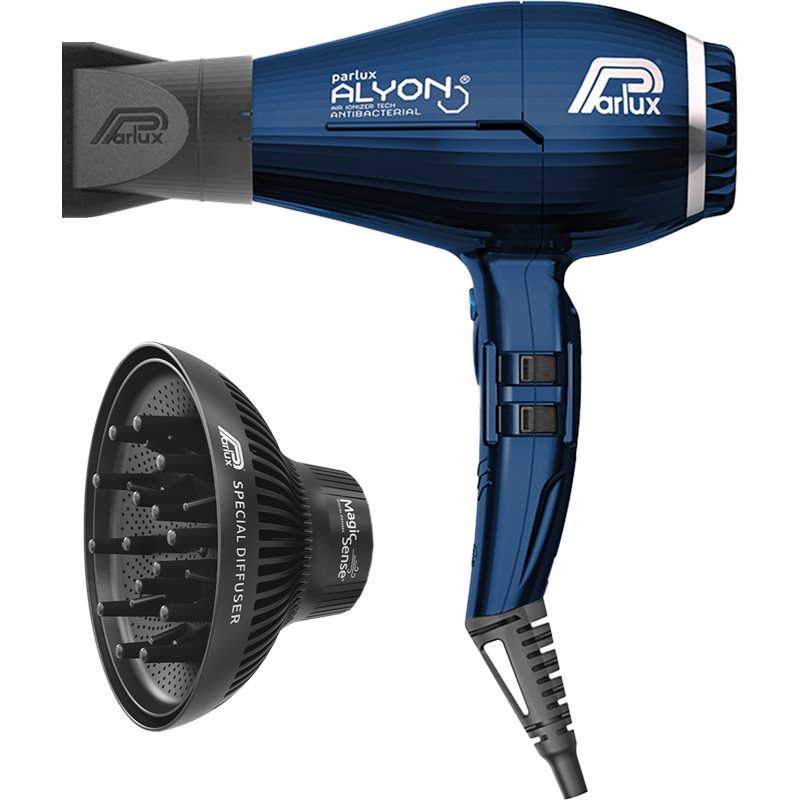 Parlux Alyon + Magic Sense Asciugacapelli Professionale Con Ionizzatore + Diffusore Dark Blue 1 Pz
