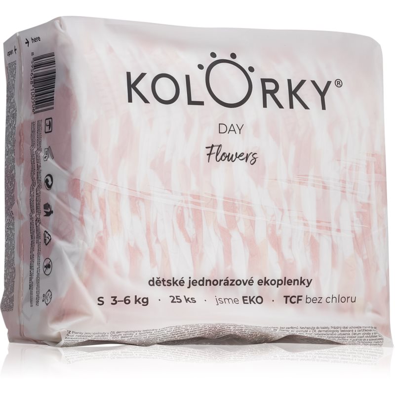 Kolorky Day Flowers Pannolini Eco Usa E Getta Taglia S 3-6 Kg 25 Pz