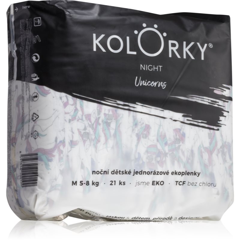 Kolorky Night Unicorn Pannolini Eco Usa E Getta Per Una Protezione Completa Durante La Notte Taglia M 5-8 Kg 21 Pz