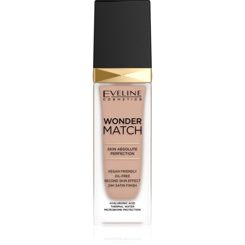 Eveline Cosmetics Wonder Match Fondotinta Liquido Lunga Tenuta Con Acido Ialuronico Colore 15 Natural 30 Ml