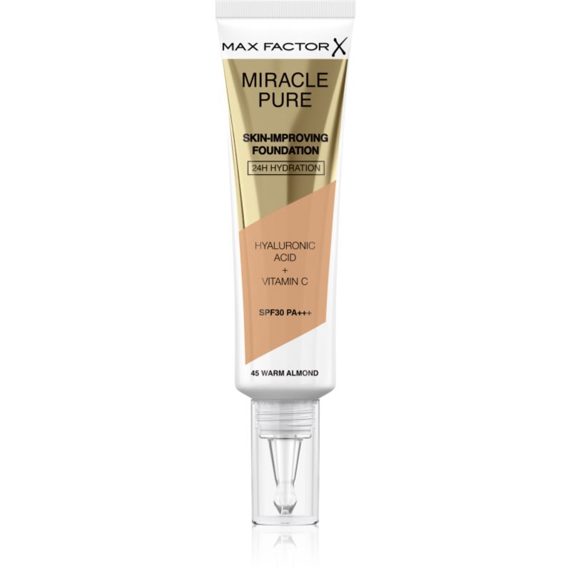 Max Factor Miracle Pure Skin Fondotinta Lunga Tenuta Spf 30 Colore 45 Warm Almond 30 Ml