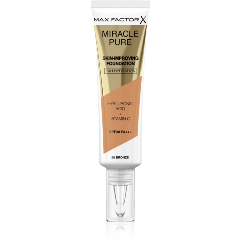 Max Factor Miracle Pure Skin Fondotinta Lunga Tenuta Spf 30 Colore 80 Bronze 30 Ml